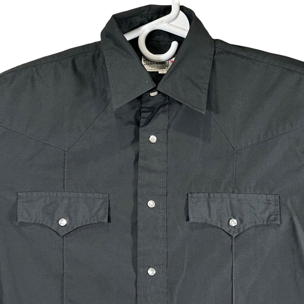 Sheplers Mens Western Pearl Snap Shirt Black Long Sleeve Yoke Pockets